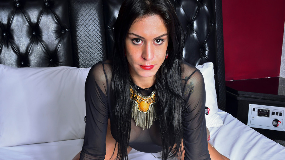 Larissa Strokes On The Bed!